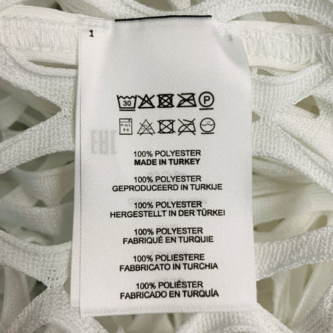 DRIES VAN NOTEN Size M White Mesh Polyester Crew Neck Pullover