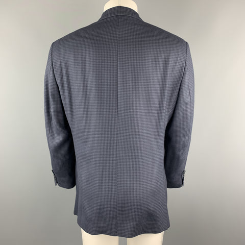 MICHAEL by MICHAEL KORS Size 40 Navy Checkered Short Wool Blend Sport Coat
