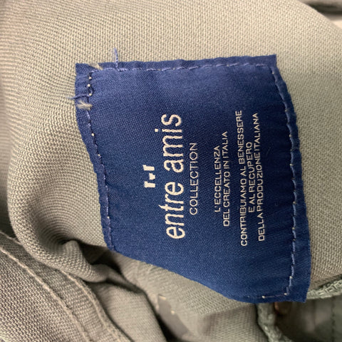 ENTRE AMIS Size 32 Grey Cotton Spandex Button Fly Jeans
