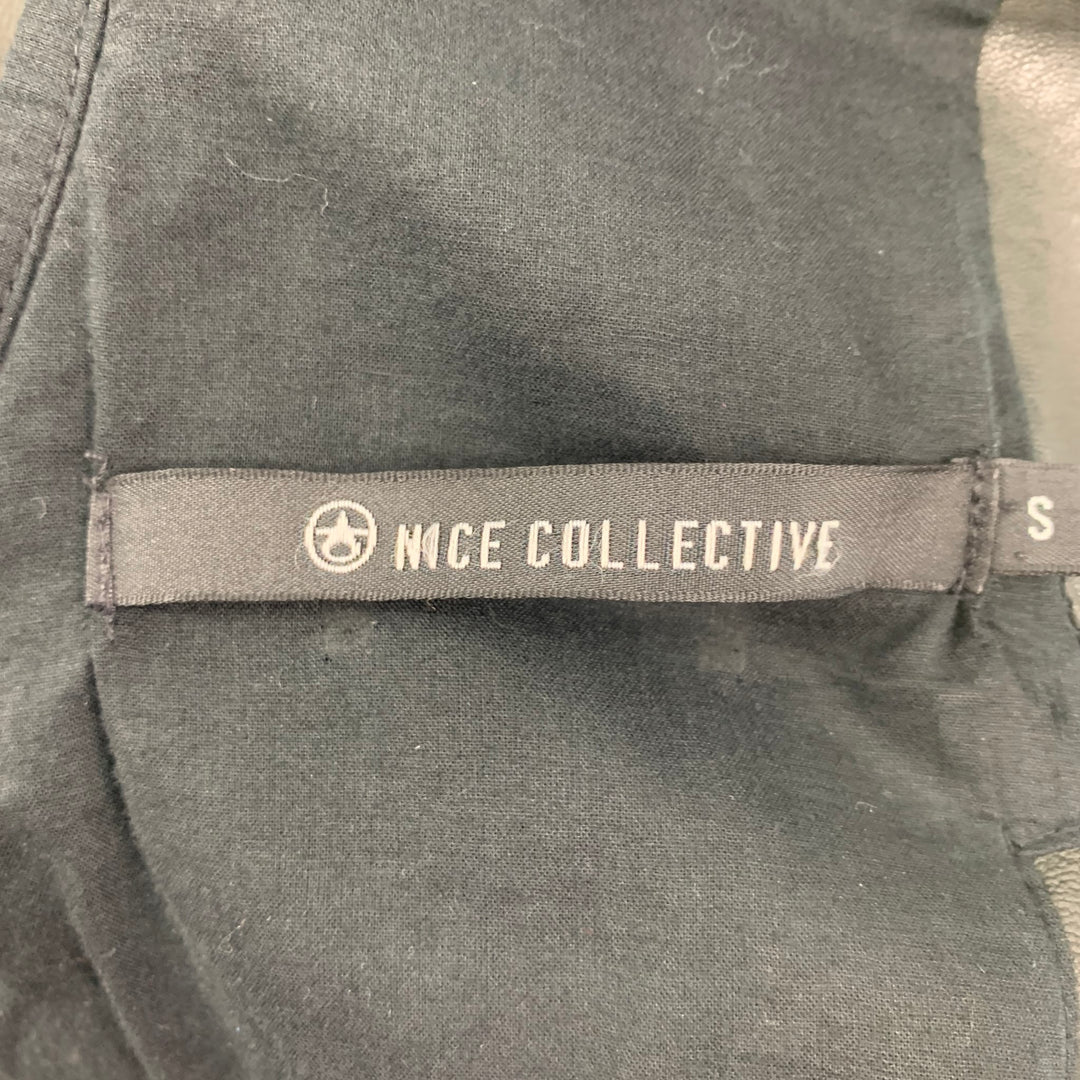 NICE COLLECTIVE Size S Grey Leather Jacket
