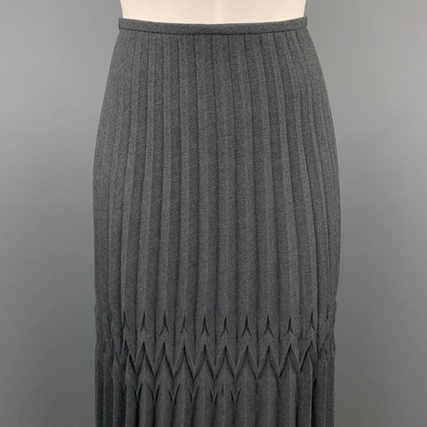 BLANC de CHINE Taille 6 Jupe portefeuille en polyester plissée au couteau gris