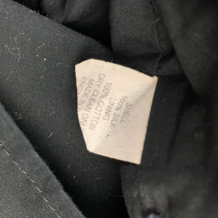 ENGINEERED GARMENTS Size L Navy & Cream Abstract Silk Back Belt Vest