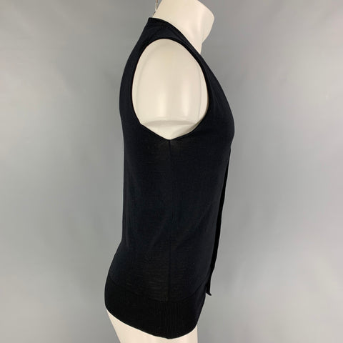 L.BIAGIOTTI Size S Black V-Neck Vest
