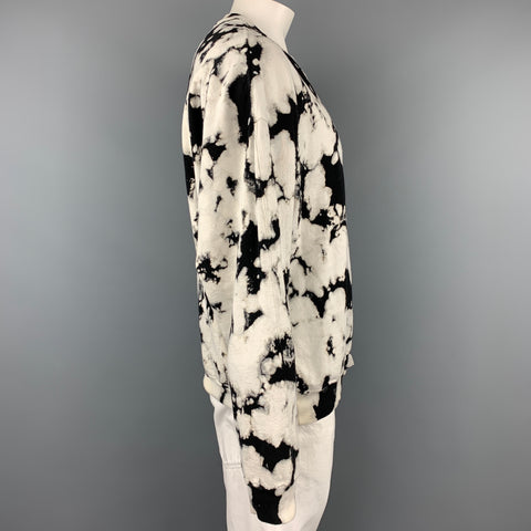 DANIEL PATRICK Size XL Black & White Tie Dye Cotton Crew-Neck Sweatshirt