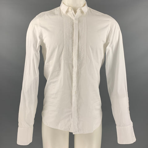 BURBERRY PRORSUM Taille S Chemise à manches longues en coton uni blanc