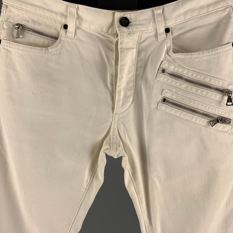 JOHN VARVATOS Taille 31 Jean en coton mélangé blanc cassé