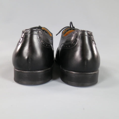 JOHN LOBB DARBY Taille US 10,5 Chaussures à lacets en cuir noir Wingtip