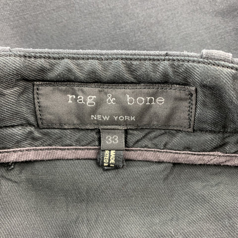RAG & BONE Size 33 Charcoal Cotton / Nylon Zip Fly Casual Pants