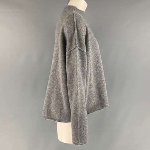 MARGARET OLEARY Taille S Pull à col montant uni en cachemire gris