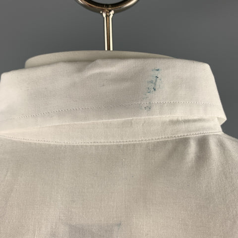 PAUL SMITH Size XL White Floral Embroidered Cotton Button Up Shirt