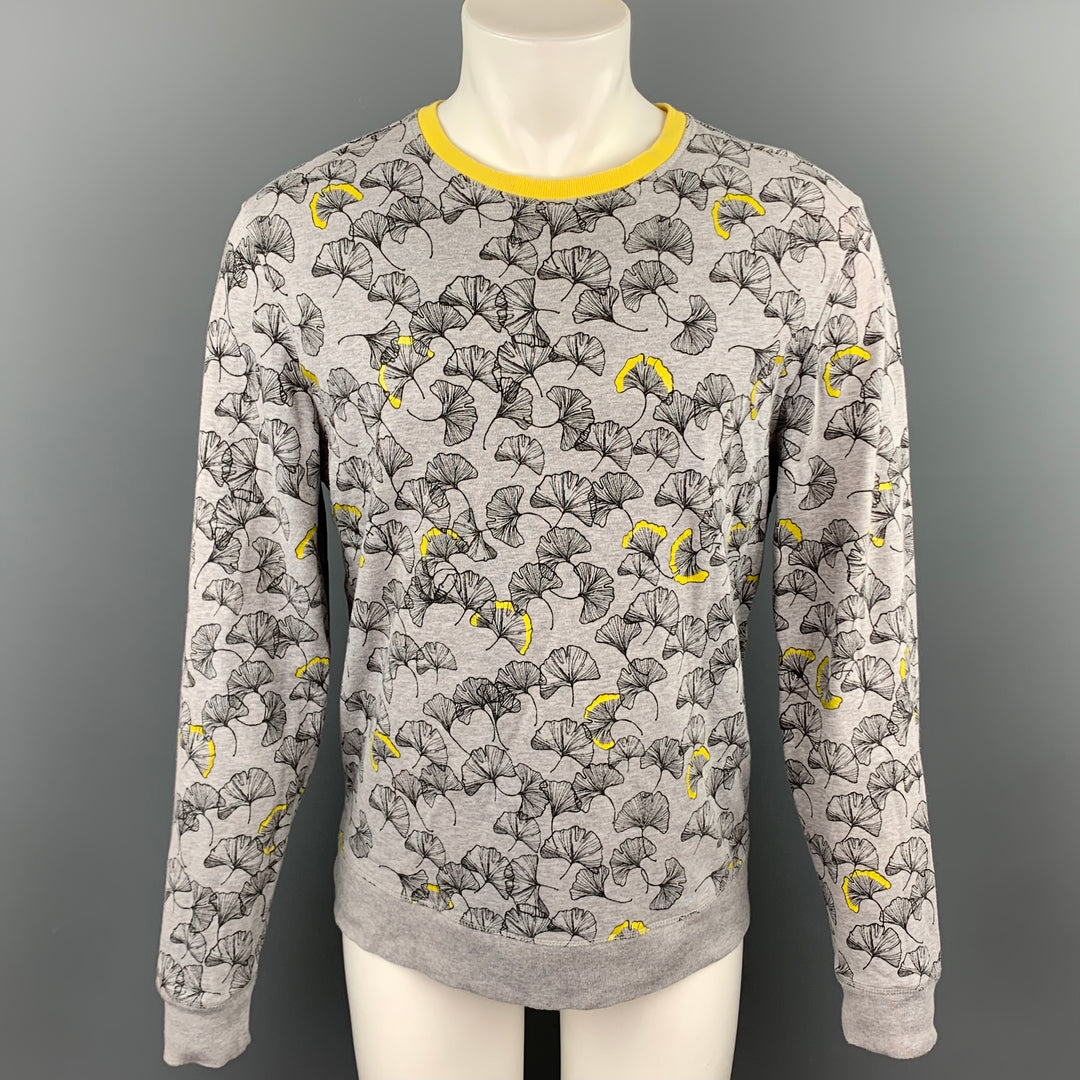 CARVEN Taille XL Pull à col rond en coton imprimé gris