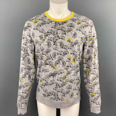 CARVEN Size XL Grey Print Cotton Crew-Neck Pullover