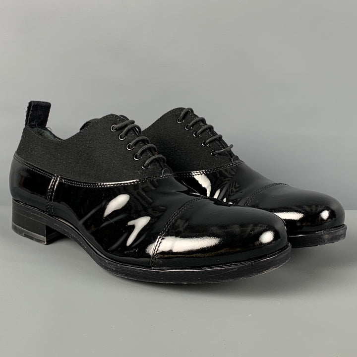 MIU MIU Size 9 Black Mixed Materials Leather Shoes