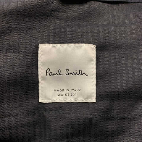 PAUL SMITH Size 32 Black & White Plaid Polyester Zip Fly Dress Pants