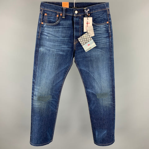 LEVI'S Size 30 Indigo Washed White Oak Cone Denim Button Down Jeans