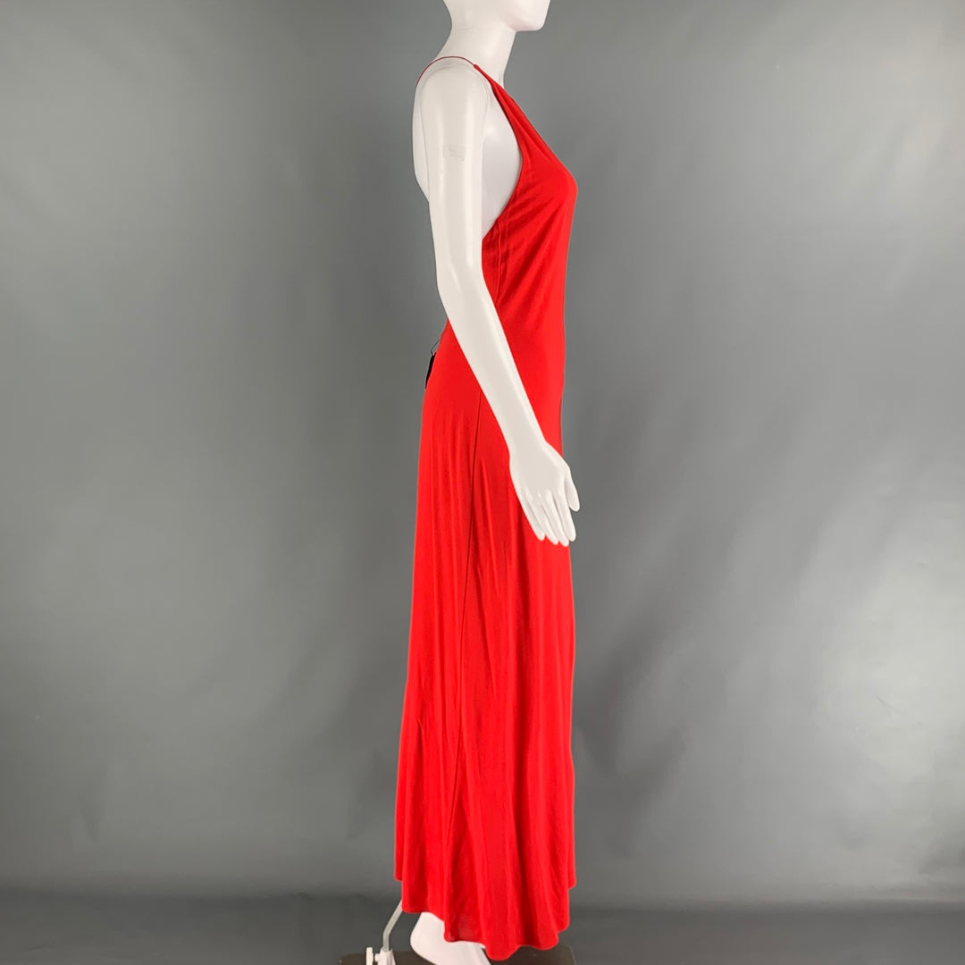 ROSETTA GETTY Size S Red Viscose Column Long Gown