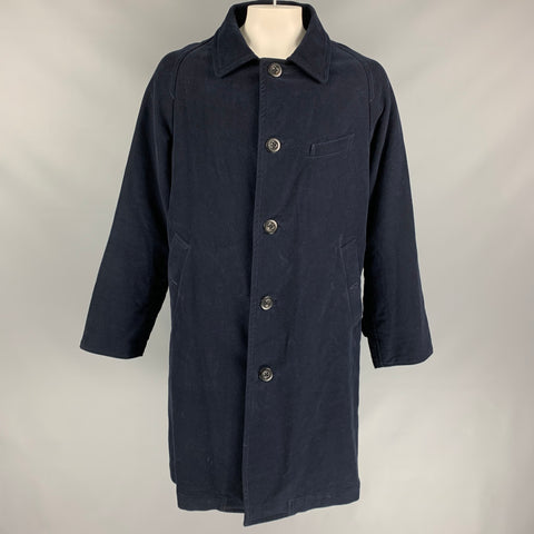 45rpm Size XL Navy Moleskin Cotton Notch Lapel Coat