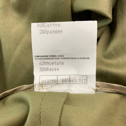 PESERICO Taille 10 Pantalon décontracté taille haute en coton et spandex vert