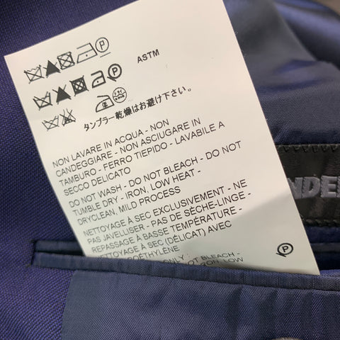 JIL SANDER Size 38 Royal Blue Solid Wool Mohair Notch Lapel Sport Coat