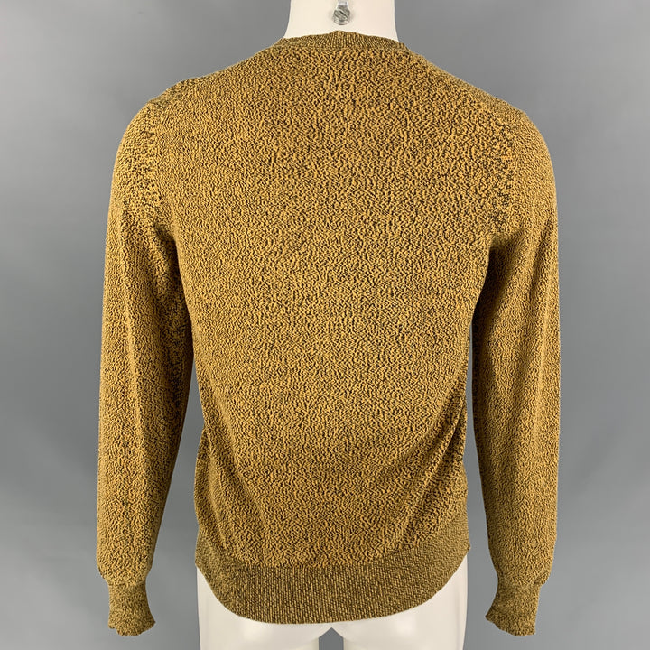BURBERRY PRORSUM Spring 2012 Size M Mustard Yellow Embroidery Crochet Pullover Sweater