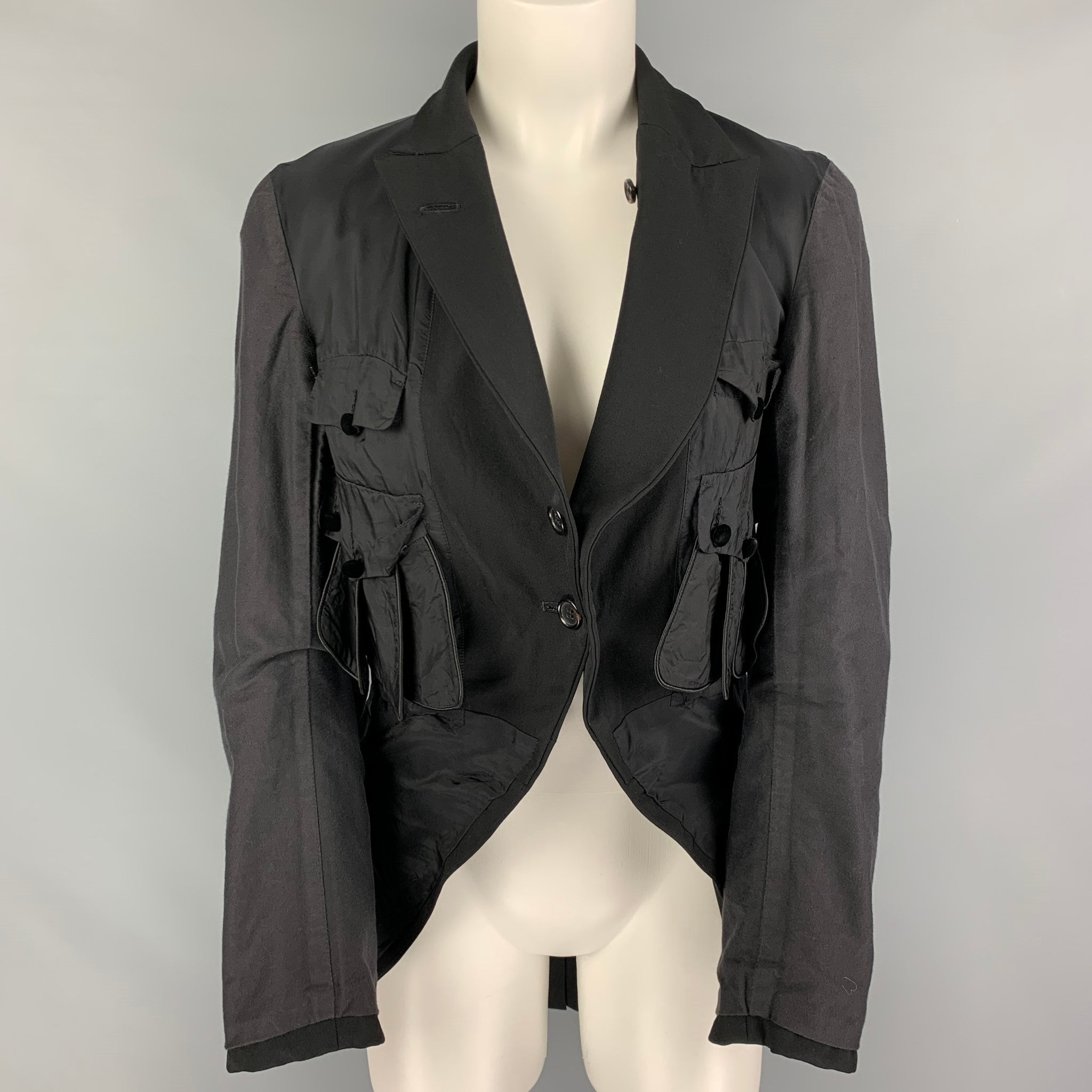 COMME des GARCONS Size S Black Wool Tails Reversible Jacket – Sui