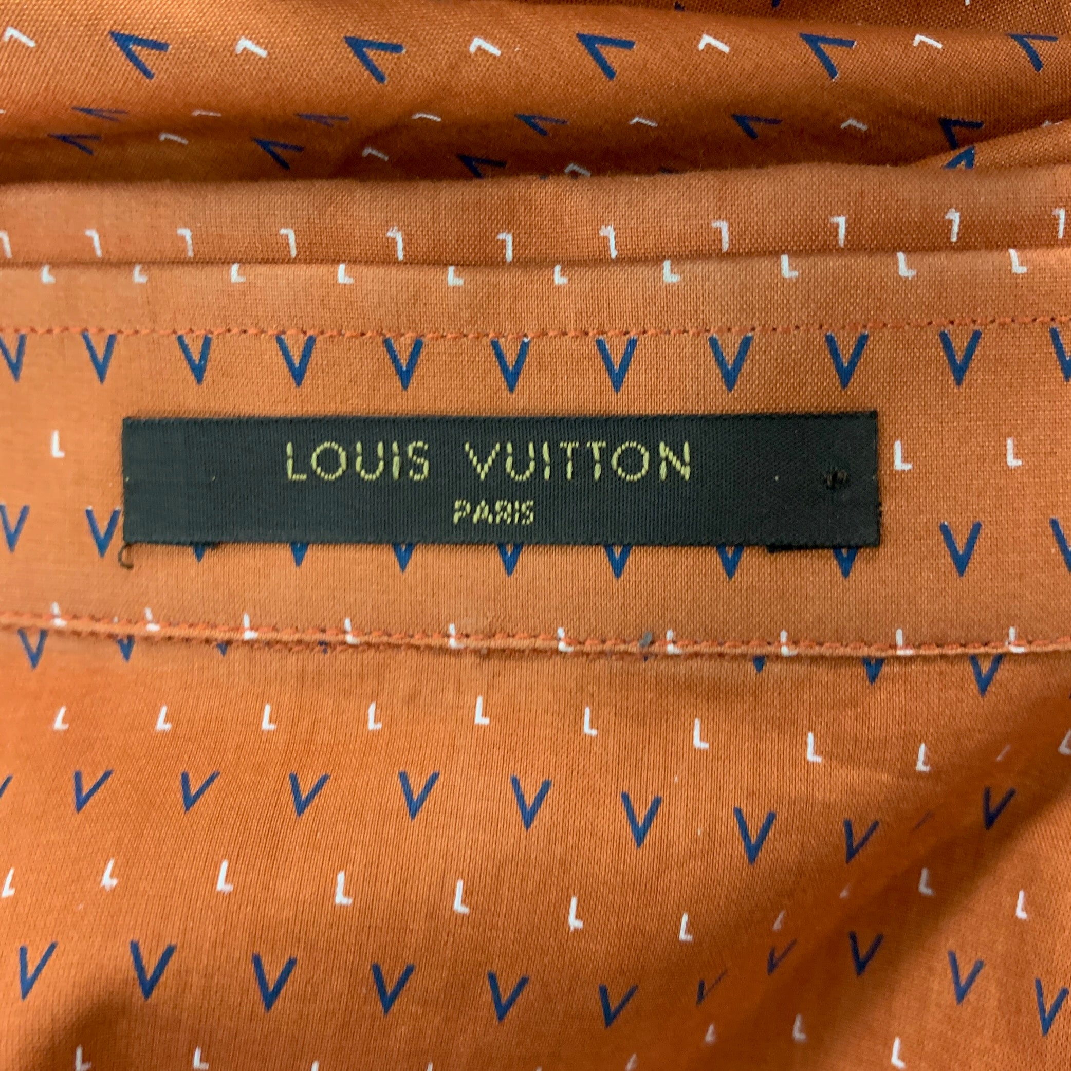 LOUIS VUITTON Size M Orange Logo Long Sleeve Shirt – Sui Generis