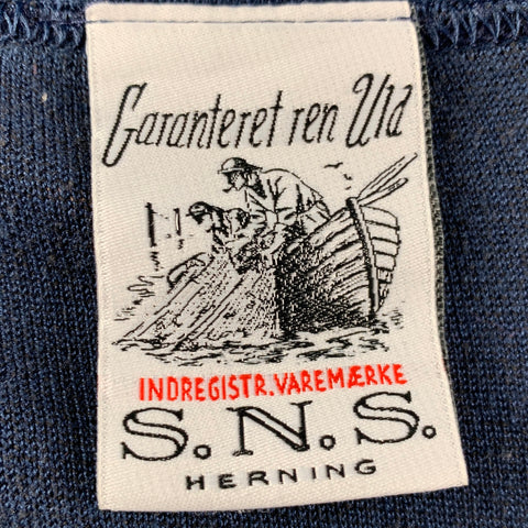 S.N.S HERNING Size XL Navy Cotton / Polyester V-Neck Cardigan