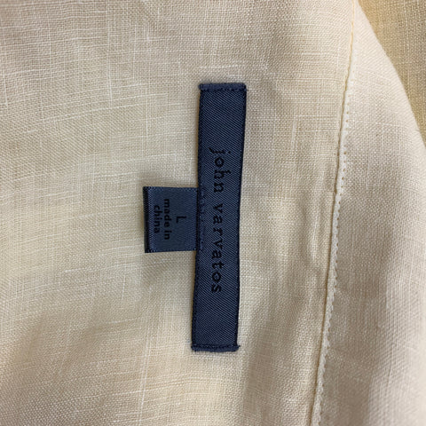 JOHN VARVATOS Size L Yellow Linen Oversized Long Sleeve Shirt