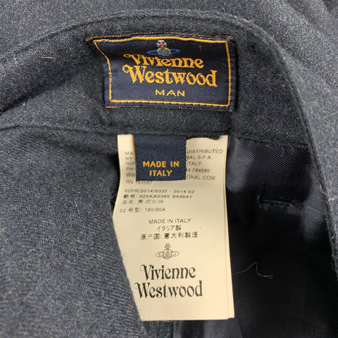 VIVIENNE WESTWOOD MAN Size 40 Navy Wool Notch Lapel Suit