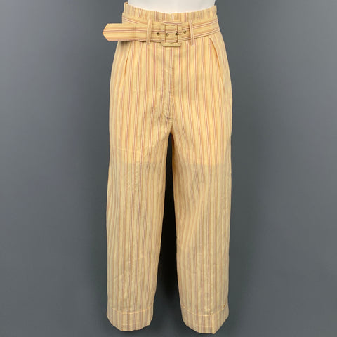 VIVIENNE WESTWOOD Spring 1995 Yellow Red Linen / Cotton Size Vest Pant Suit Set