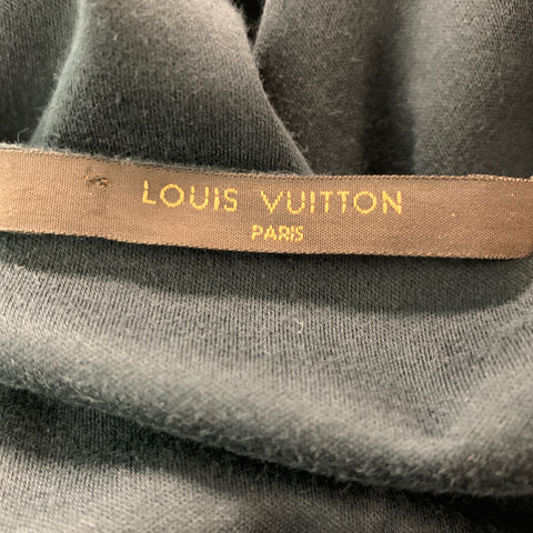 LOUIS VUITTON Size L Grey Solid Cotton Henley T-shirt