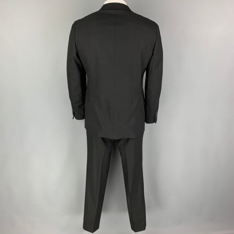 BOGLIOLI Size 42 Black Wool Notch Lapel Suit