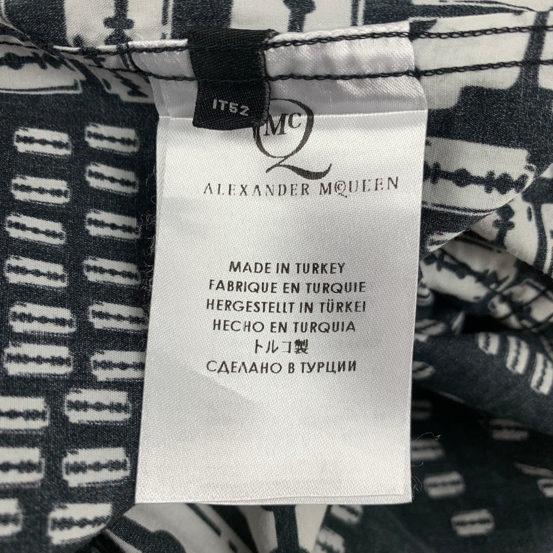 MCQ by ALEXANDER MCQUEEN Size L Black White Cotton Long Sleeve Shirt