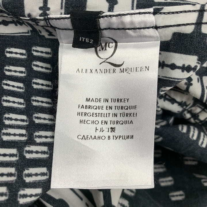 MCQ by ALEXANDER MCQUEEN Size L Black White Cotton Long Sleeve Shirt