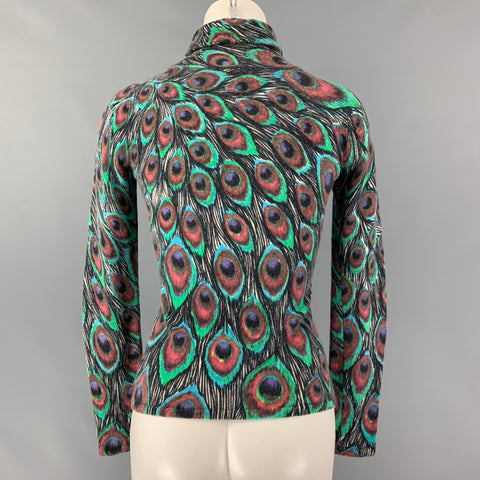 NEIMAN MARCUS Pull à col roulé paon en cachemire multicolore taille S - Femme
