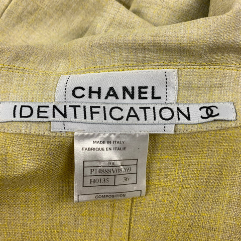 IDENTIFICACIÓN CHANEL 00C Talla 4 Abrigo de lino verde