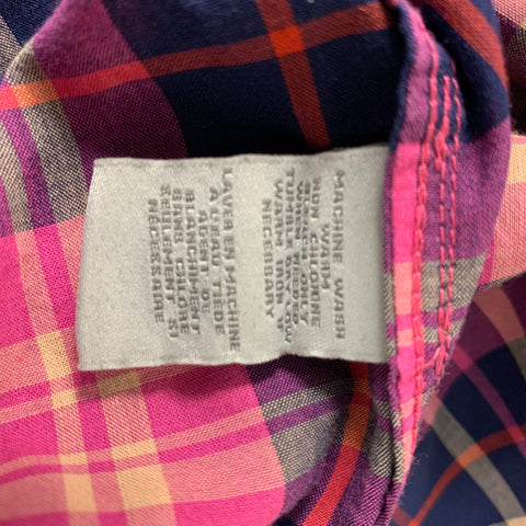 MARC by MARC JACOBS Size S Pink Navy & Plaid Cotton Button Down Long Sleeve Shirt