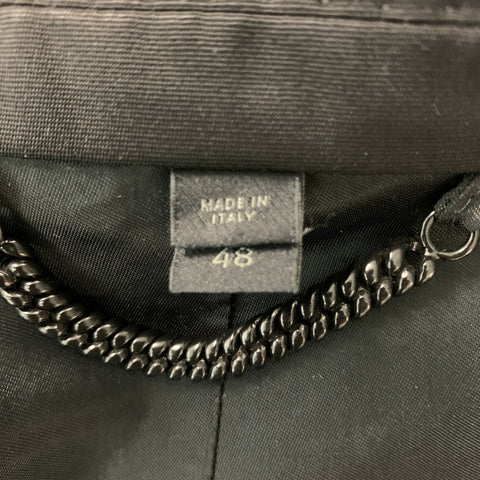 BURBERRY PRORSUM Chest Size 38 Black Virgin Wool Tuxedo Sport Coat