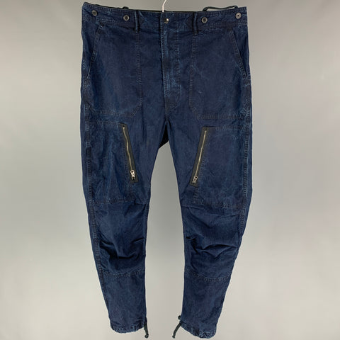 RRL by RALPH LAUREN Size 36 Indigo Cotton Nylon Cargo Casual Pants