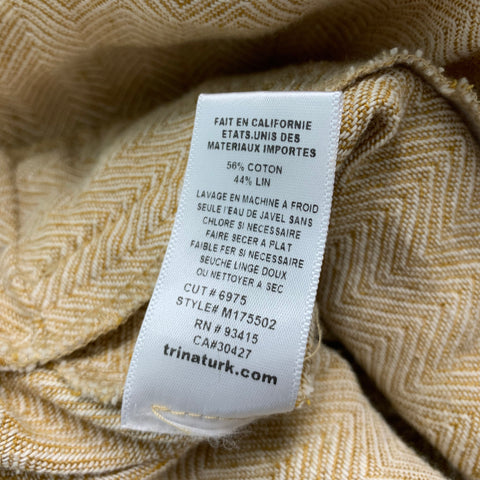MR. TURK Size M Beige Cream Herringbone Cotton  Linen Jumpsuits