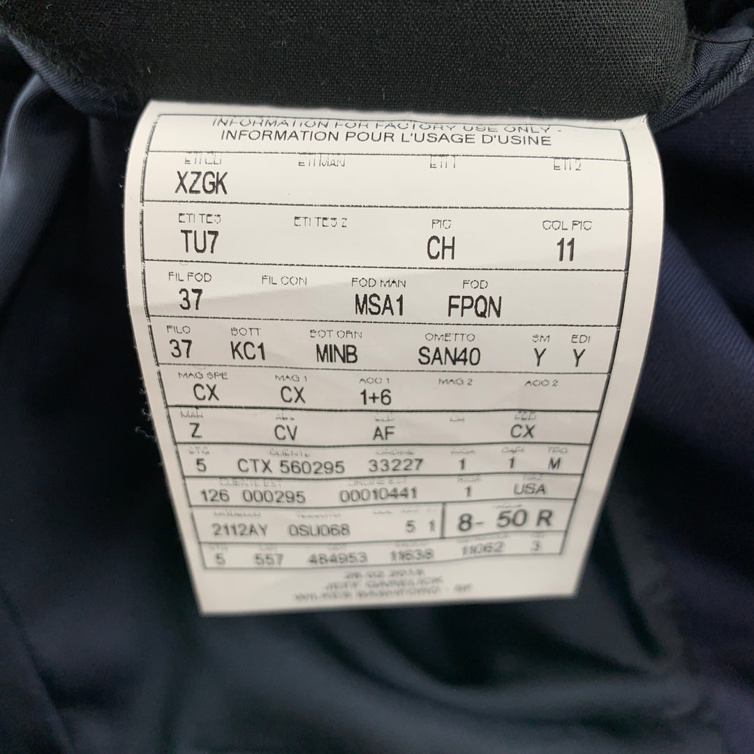 ERMENEGILDO ZEGNA for WILKES BASHFORD Size 40 Navy Wool Notch Lapel Suit