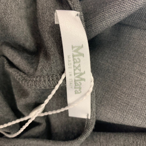 MAX MARA Vestido de manga larga con cinturón de viscosa gris talla 8