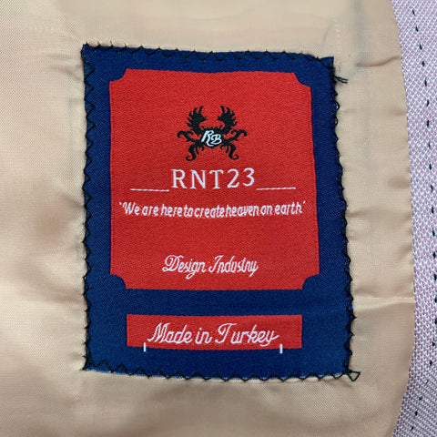RNT 23 Taille 38 Manteau de sport à revers cranté en polyester/coton rose et blanc