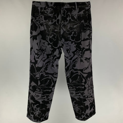 Vintage VERSUS by GIANNI VERSACE Size 34 Black Jacquard Cotton Straight Casual Pants
