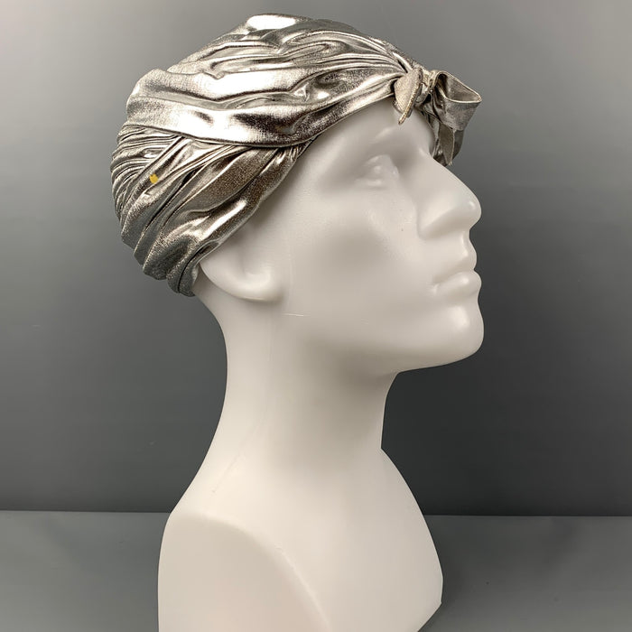 Vintage 1960's CHRISTIAN DIOR Silver Metallic Turban Hat