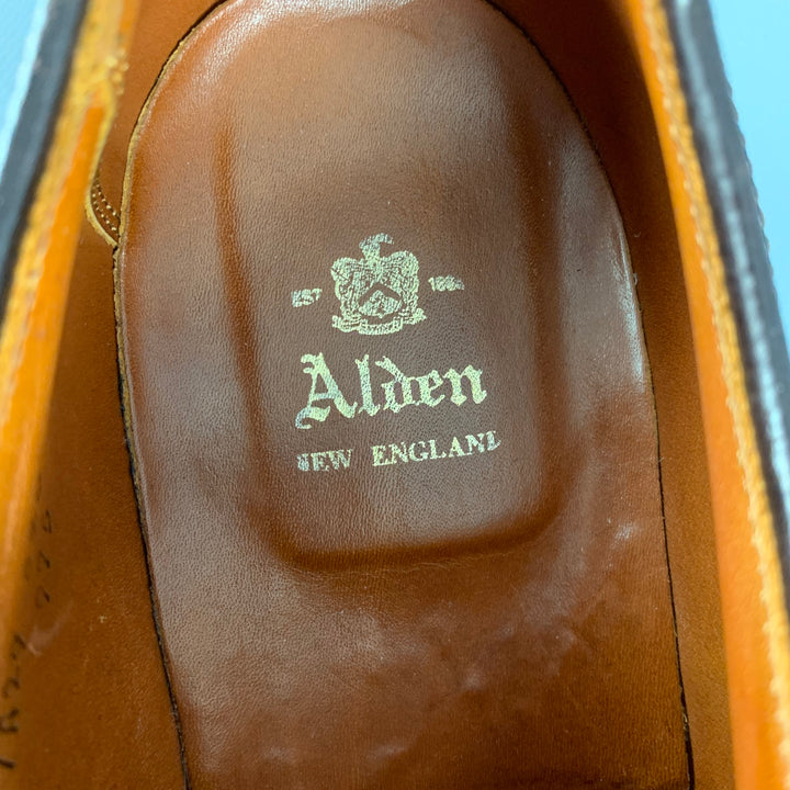 ALDEN Size 11 Brown Perforated Leather Wingtip Lace Up Shoes