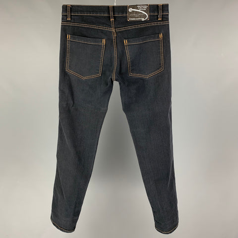 DR DENIM Talla 32 Vaqueros de mezcla de algodón con puntadas en contraste índigo