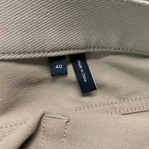 THEORY Size 40 Khaki Twill Cotton Blend Flat Front Casual Pants