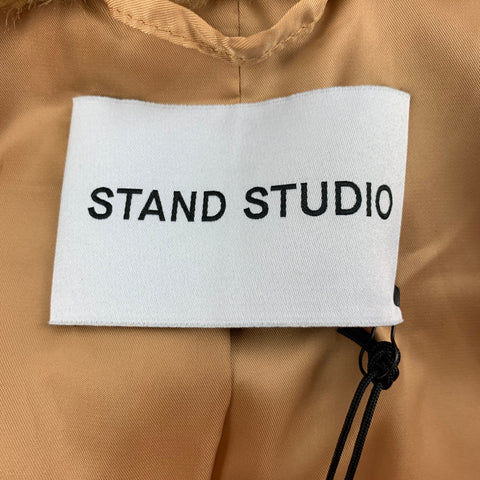 STAND STUDIO Talla XS Abrigo Anika de piel sintética texturizada de poliamida color canela