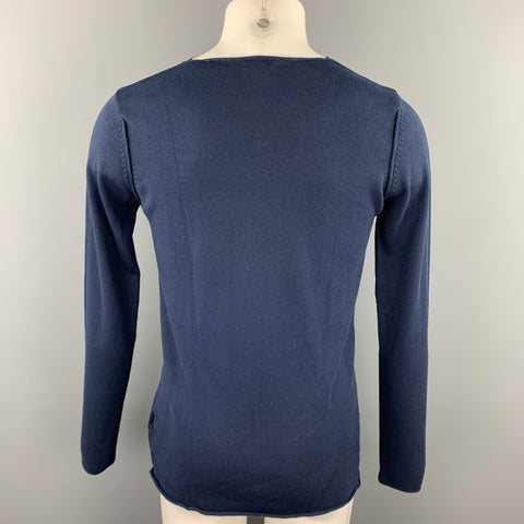 IMPERIAL Size S Navy Cotton Boat Neck Pullover
